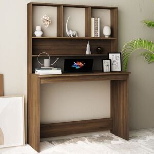 BERKFIELD HOME Royalton Desk with Shelves Brown Oak 110x45x157 cm Engineered Wood