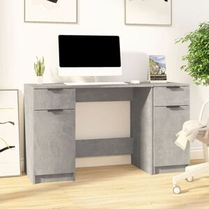 BERKFIELD HOME Royalton Desk with Side Cabinet Concrete Grey Engineered Wood