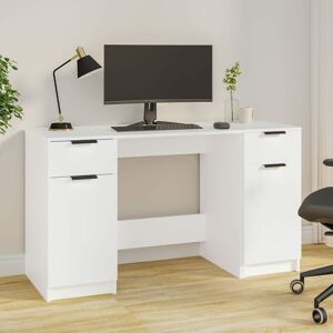 Berkfield Home - Royalton Desk with Side Cabinet White Engineered Wood