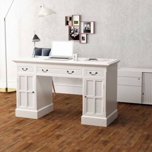 BERKFIELD HOME Royalton Double Pedestal Desk White 140x48x80 cm