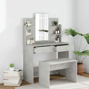 BERKFIELD HOME Royalton Dressing Table Set Concrete Grey 96x40x142 cm