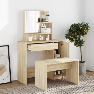 Berkfield Home - Royalton Dressing Table Set Sonoma Oak 86.5x35x136 cm