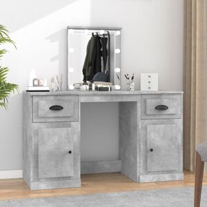 BERKFIELD HOME Royalton Dressing Table with led Concrete Grey 130x50x132.5 cm