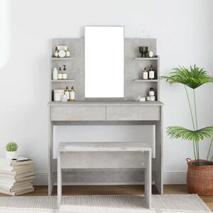 BERKFIELD HOME Royalton Dressing Table with Mirror Concrete Grey 96x40x142 cm