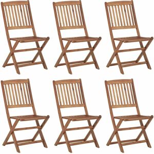 Folding Outdoor Chairs 6 pcs Solid Acacia Wood - Royalton