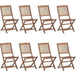 Folding Outdoor Chairs 8 pcs Solid Acacia Wood - Royalton