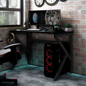 Berkfield Home - Royalton Gaming Desk with k Shape Legs Black 90x60x75 cm