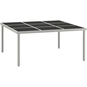 Garden Dining Table 170x170x74.5 cm Glass and Steel - Royalton