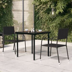 Royalton Garden Dining Table Black 80x80x74 cm Steel and Glass