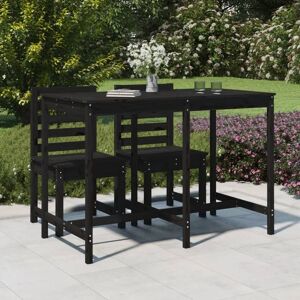 Garden Table Black 159.5x82.5x110 cm Solid Wood Pine - Royalton