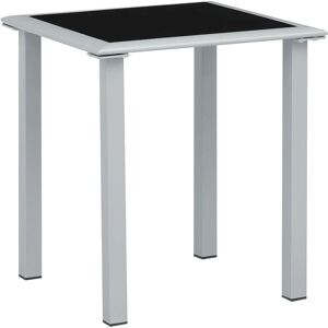 Royalton Garden Table Black and Silver 41x41x45 cm Steel and Glass