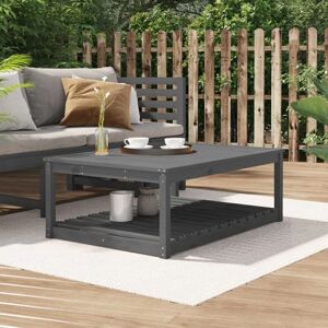 Garden Table Grey 121x82.5x45 cm Solid Wood Pine - Royalton