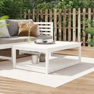 Garden Table White 121x82.5x45 cm Solid Wood Pine - Royalton