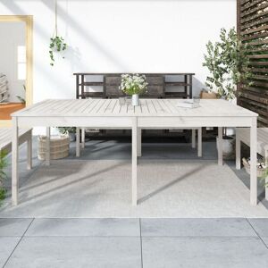 Garden Table White 203.5x100x76 cm Solid Wood Pine - Royalton