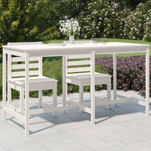 Garden Table White 203.5x90x110 cm Solid Wood Pine - Royalton