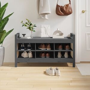 BERKFIELD HOME Royalton Hall Bench Grey 110x40x60 cm Solid Wood Pine