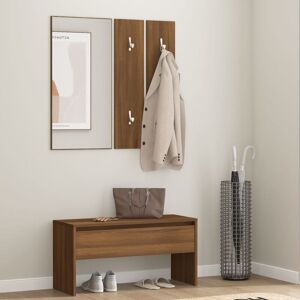 BERKFIELD HOME Royalton Hallway Furniture Set Brown Oak Engineered Wood