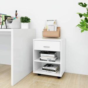 Rolling Cabinet White 46x36x59 cm Engineered Wood - Royalton