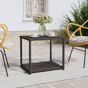 Side Table Black 55x45x49 cm Poly Rattan - Royalton