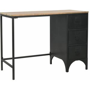 BERKFIELD HOME Royalton Single Pedestal Desk Solid Firwood and Steel 100x50x76 cm