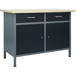 BERKFIELD HOME Royalton Workbench Black 120x60x85 cm Steel