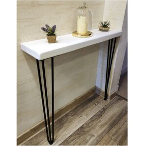 MODERIX Rustic Console Table Radiator 145mm Hairpin 3R 1016mm White - Length 140cm