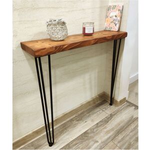 MODERIX Rustic Console Table Radiator 145mm Hairpin 3R 860mm Teak - Length 50cm