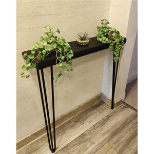 MODERIX Rustic Console Table Radiator 175mm Hairpin 3R 1016mm Black Ash - Length 80cm