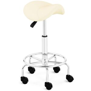 Physa - Saddle Stool Chair Salon Swivel Beauty Work Stool Adjustable Height Beige 150kg