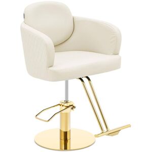 PHYSA Salon Chair with Footrest - 870 - 1020 mm - 200 kg - cream / gold Barber chair Hairdresser chair