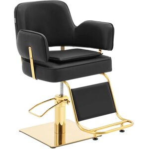 PHYSA Salon Chair with Footrest - 890 - 1020 mm - 200 kg - black / gold Barber chair Hairdresser chair