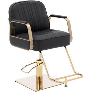 Physa - Salon Chair with Footrest - 920 - 1070 mm - 200 kg - black / gold Barber chair Hairdresser chair