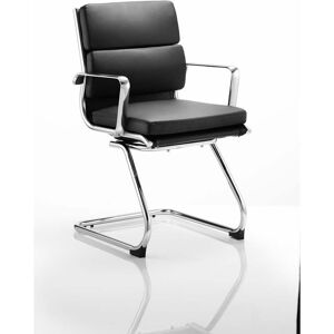 NETFURNITURE Sava Soft Bonded Leather Cantilever Office Chair - Black