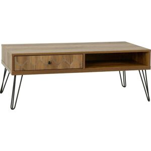 SECONIQUE Ottawa 1 Drawer Coffee Table Oak Effect and Black This range comes flat-packed for easy home assembly