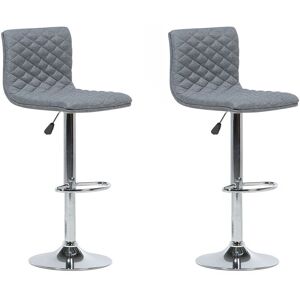 BELIANI Modern Set of 2 Bar Stools 360' Swivel Adjustable Height Grey Orlando - Grey