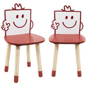 SWEEEK Set of 2 children's chairs, Mr. Men & Little Miss collection - Mr. Strong , Pierre, red - Red