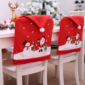 AOUGO Set of 6 Christmas Chair Covers with Santa Claus Hat