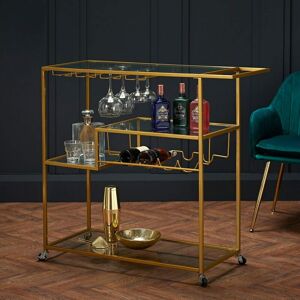 Netfurniture - Shawn Drinks Gold Trolley - gold