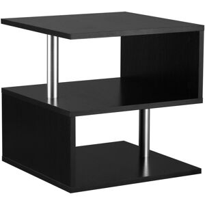 Homcom - Coffee End Table Side tv Sofa Stand Living Room Office Furniture Black - Black