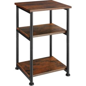 TECTAKE Side table Memphis 34x30x59cm - side table, bed side table, small bedside table - Industrial wood dark, rustic - Industrial wood dark, rustic