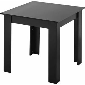 NICEME Small Dining Table 75x75cm Square Table High Gloss Table Top Kitchen Table Home Furniture (Black) - Pure Black