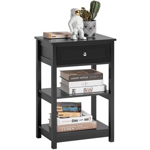 SoBuy Beside End Table with Drawers Black,FBT46-SCH