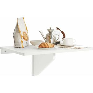 Sobuy - Folding Wood Wall Kitchen Dining Table 60x40cm,White,FWT03-W