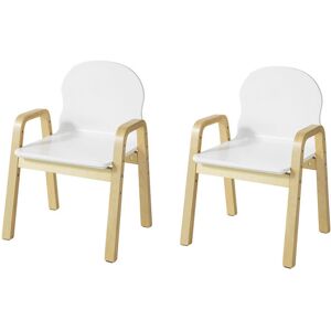 Set of 2 Children Chairs, Wooden Kids Children Chair Stool, Height Adjustable,KMB24-WX2 - Sobuy