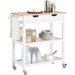 Kitchen Storage Trolley Serving Cart with Drawers & Shelves FKW68-WN - Sobuy