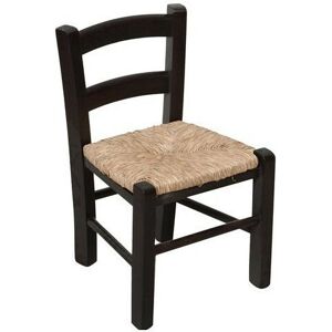 BISCOTTINI Solid beechwood natural finish woth straw seat W30xDP29xH50 cm sized baby chair. Made in Italy - black