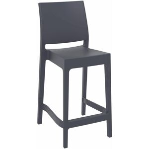 NETFURNITURE Spek Mid Height Bar Stool 65 - Dark Grey (Suitable For Outdoor) - Grey