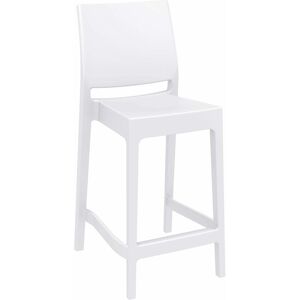 NETFURNITURE Spek Mid Height Bar Stool 65 - White (Suitable For Outdoor) - White