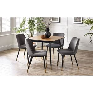 Ashfield Dining Sets - Square Dining Table & 4 Delaunay Grey Dining Chairs