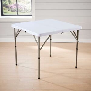 Square Folding Table Trestle Camping Party Picnic bbq Garden Indoor Outdoor - White